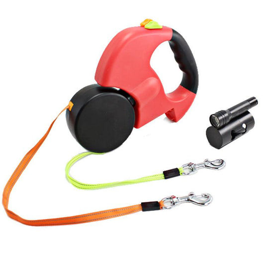 The Ultimate Dual-Headed Pet Leash: Retractable, Rotatable, And