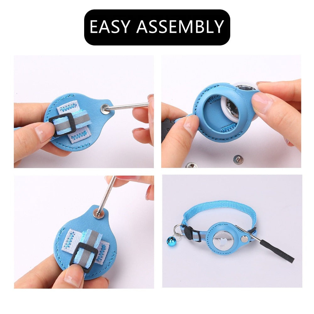 Reflective Airtag Case Collar for Cats and Small Dogs (up to 12")