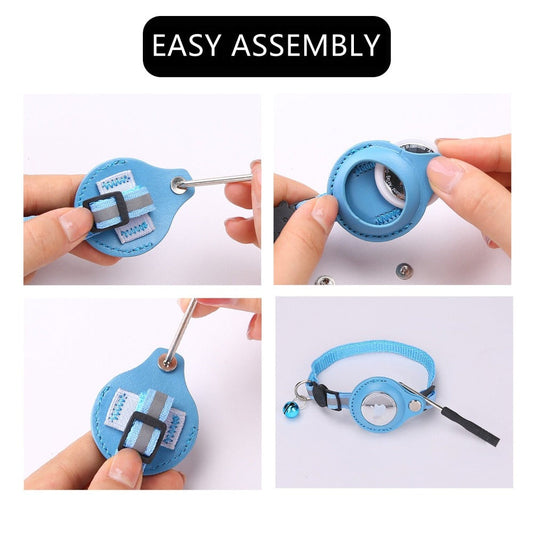 Reflective Airtag Case Collar for Cats and Small Dogs (up to 12")