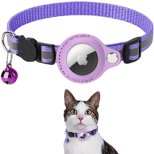 Reflective Airtag Case Collar for Cats and Small Dogs (up to 12")
