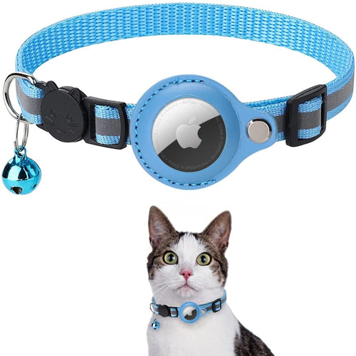 Reflective Airtag Case Collar for Cats and Small Dogs (up to 12")