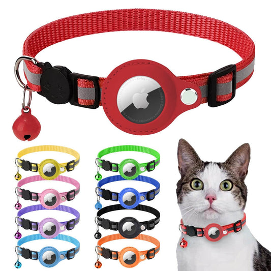 Reflective Airtag Case Collar for Cats and Small Dogs (up to 12")
