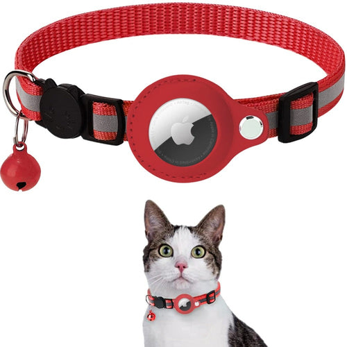 Reflective Airtag Case Collar for Cats and Small Dogs (up to 12")